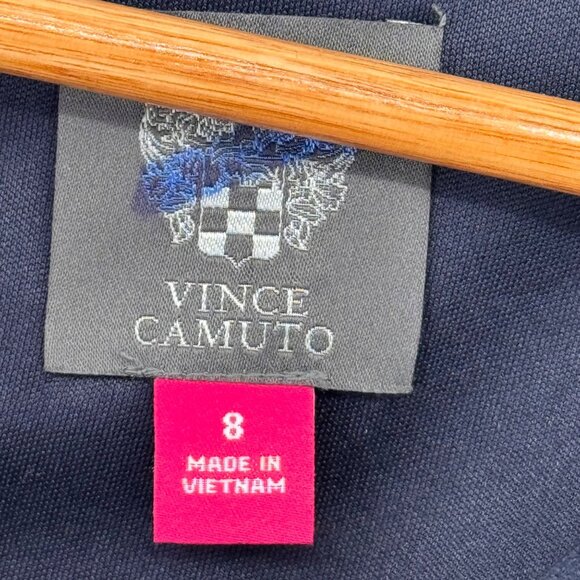 Vince Camuto Navy Floral Bell Sleeve Shift Dress Size 8  Womens knit - Picture 3 of 13